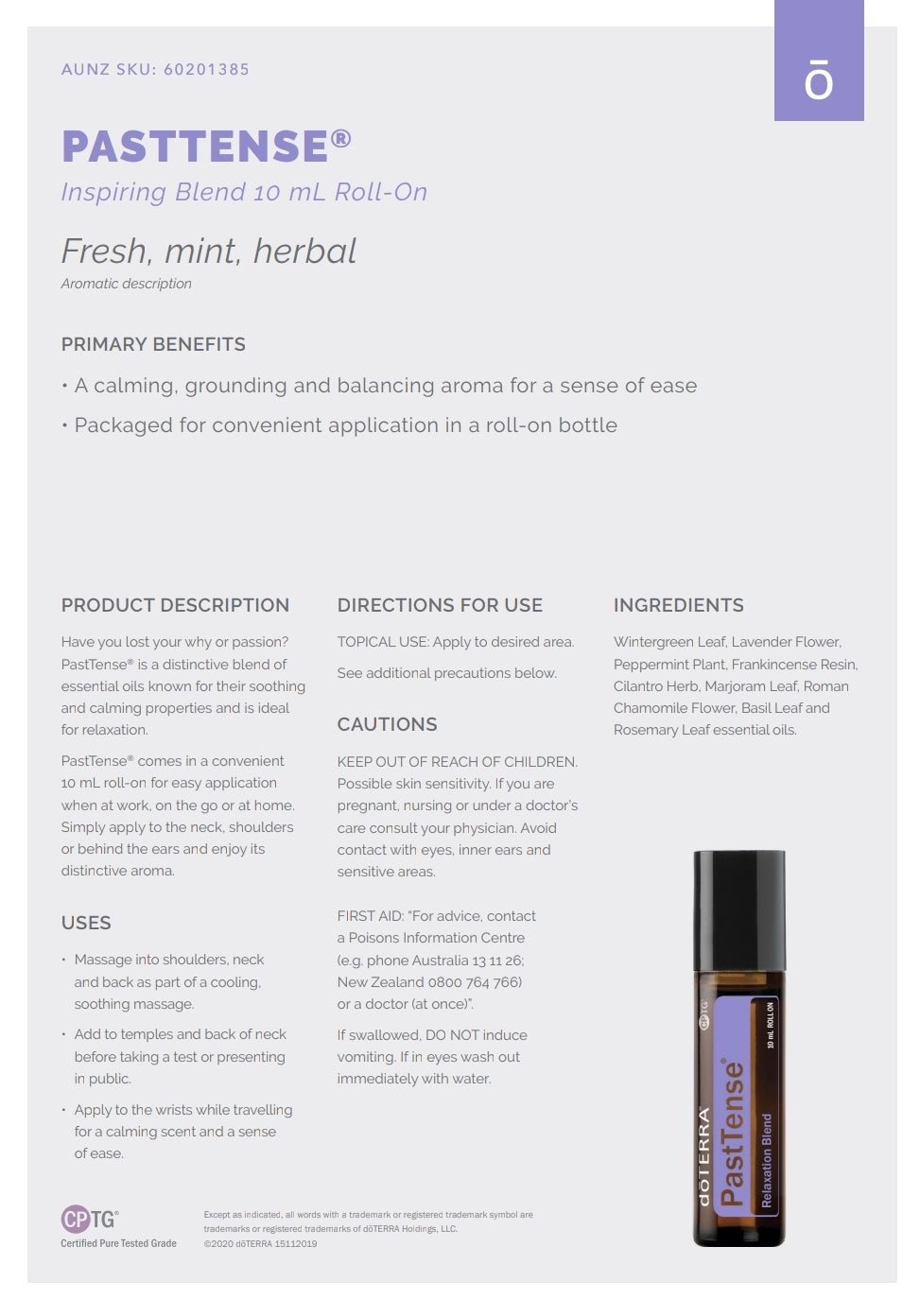 dōTERRA PastTense Essential oil 10ml