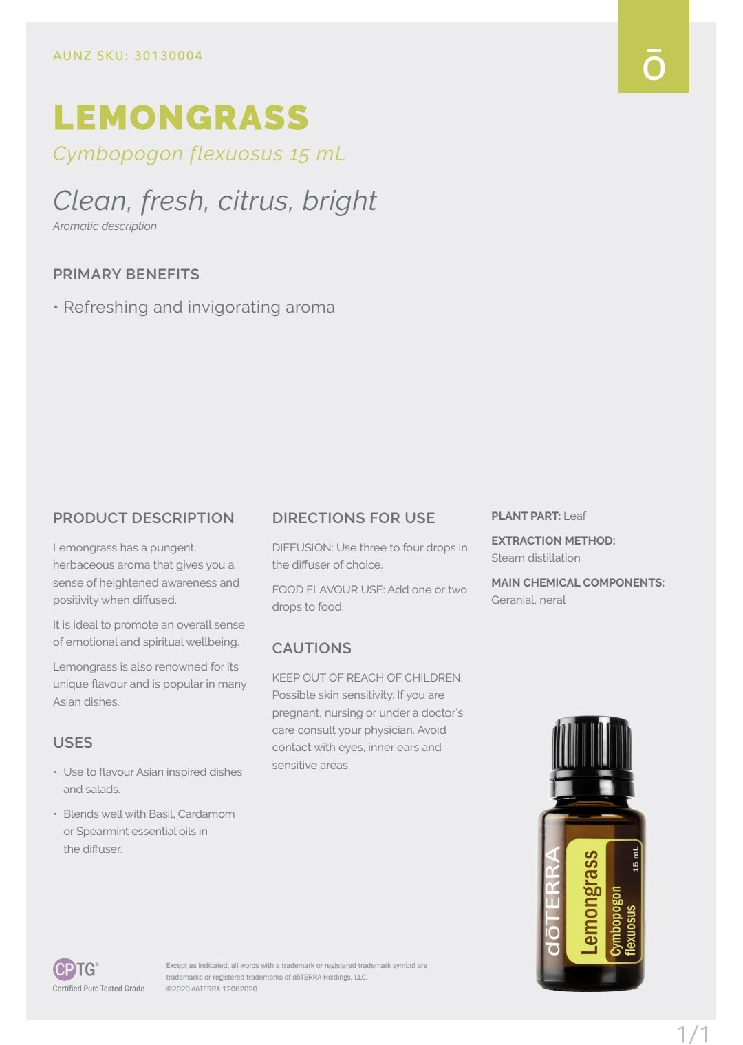 dōTERRA Lemongrass