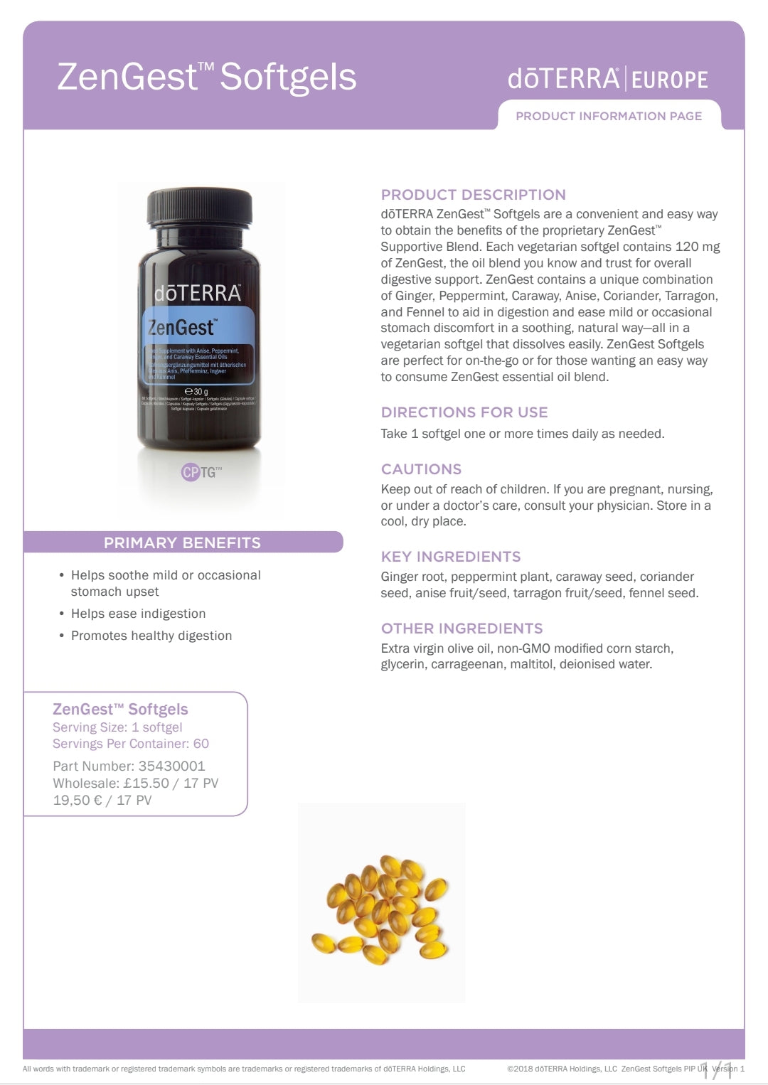 dōTERRA DigestZen Softgels 60 capsules Last Stock on sale