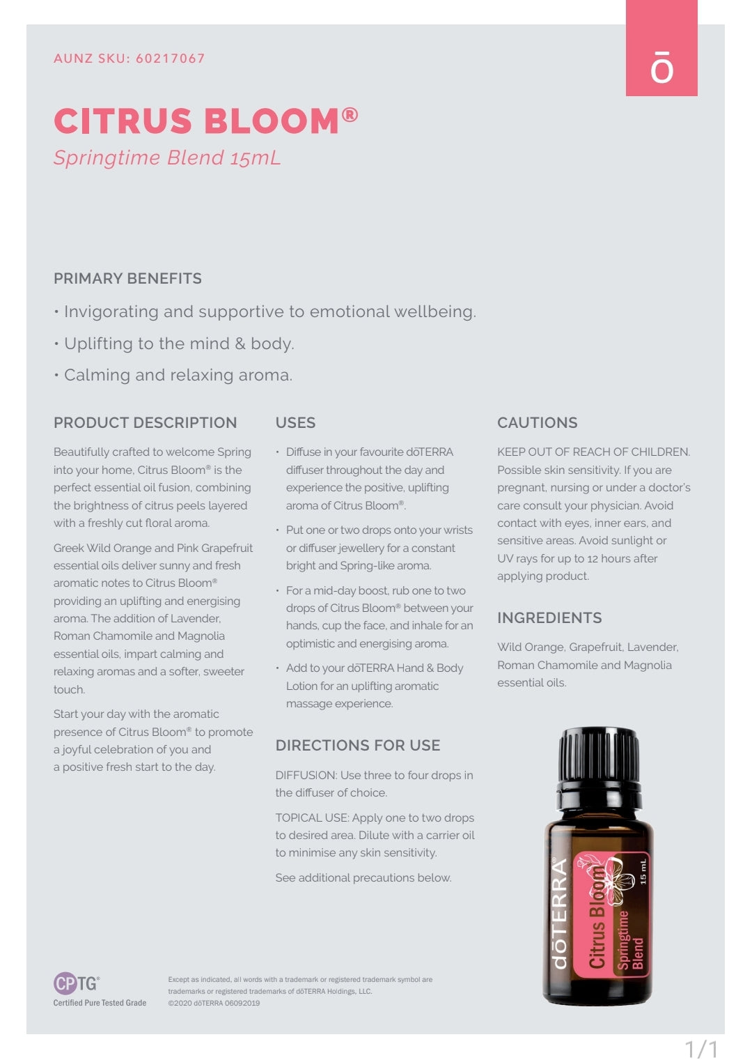 dōTERRA Lavender & Citrus Bloom 15 ml