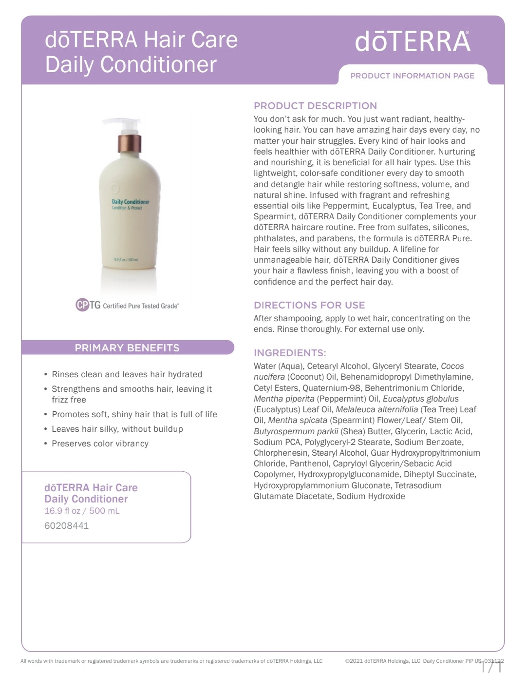 dōTERRA Protecting Shampoo + Conditioner