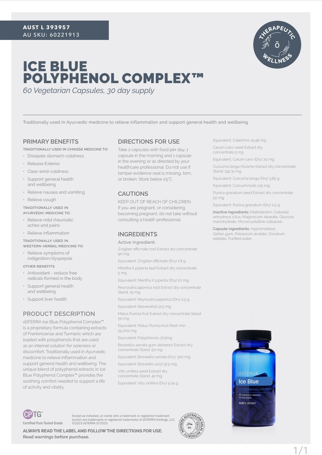 Ice Blue Polyphenol Complex™  60 Vegetarian Capsules